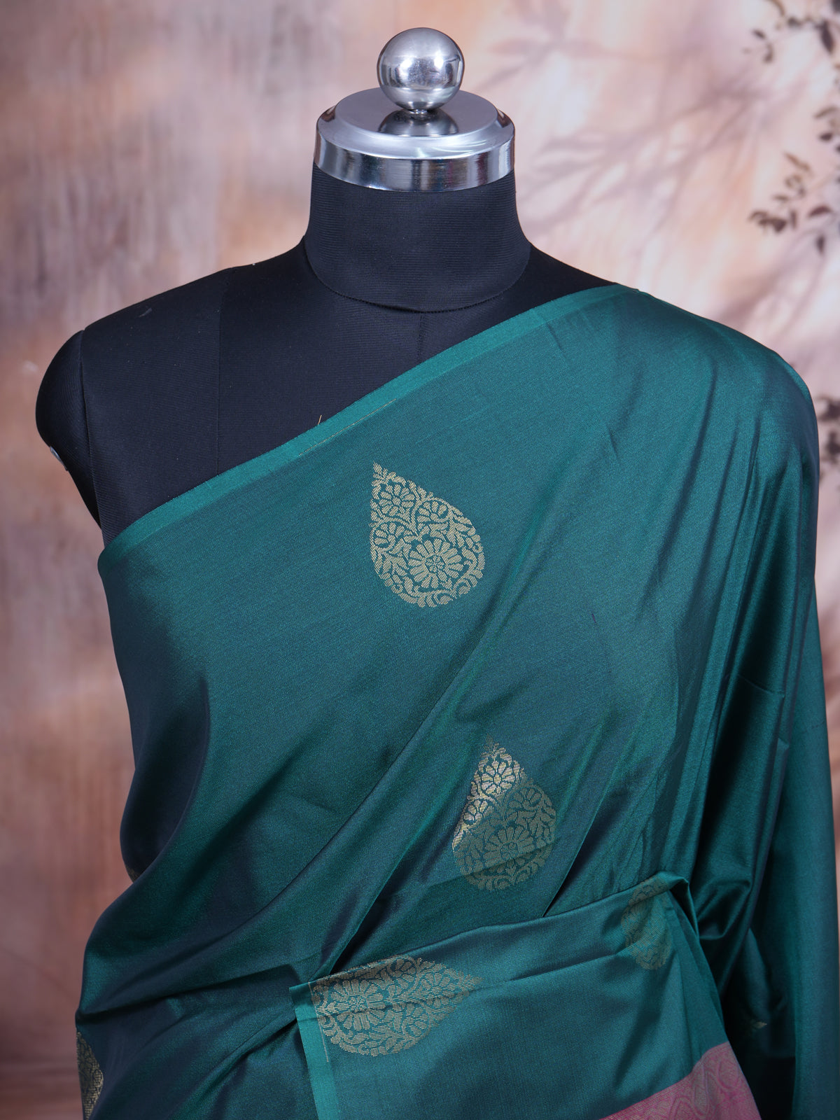 Green with Pink - Semi Silk Saree