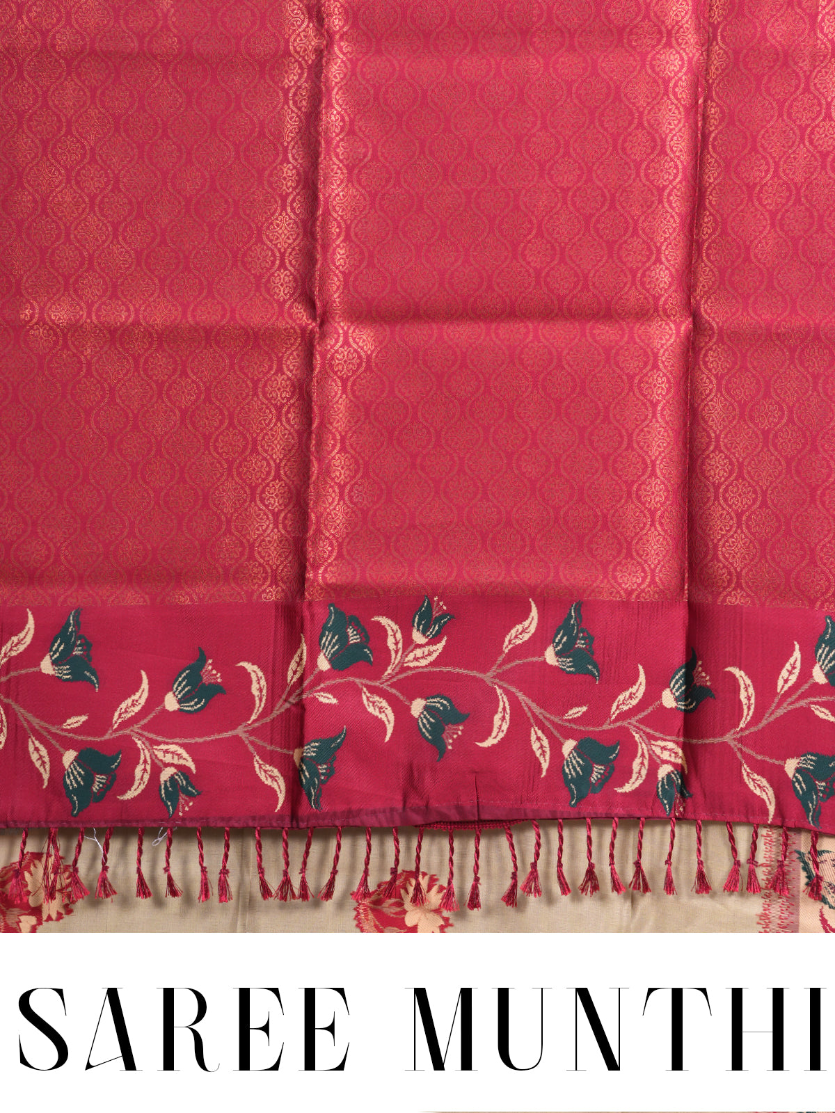 Beige and Magenta Fancy Silk Saree