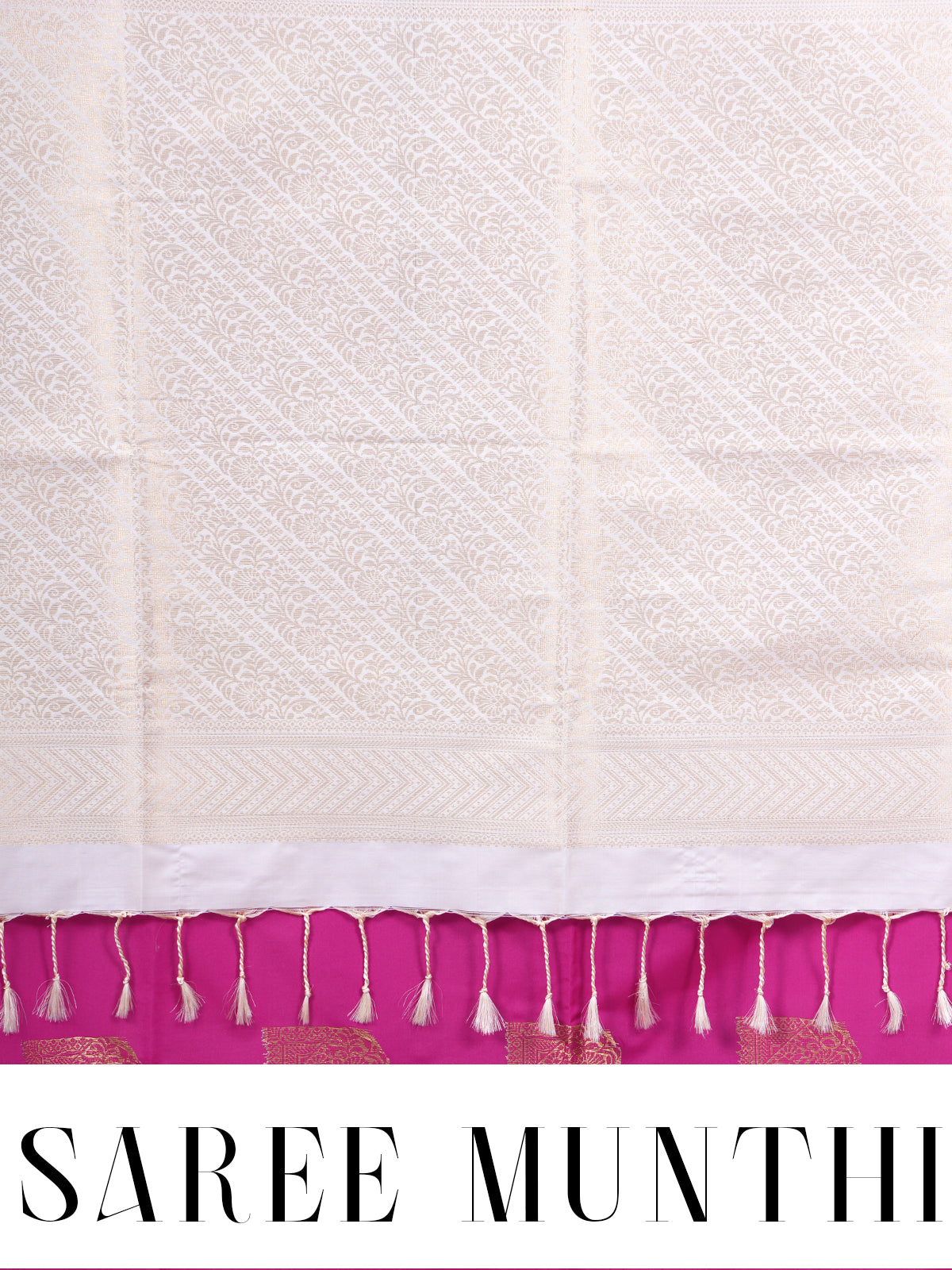 Magenta with Cream - Semi Silk Saree