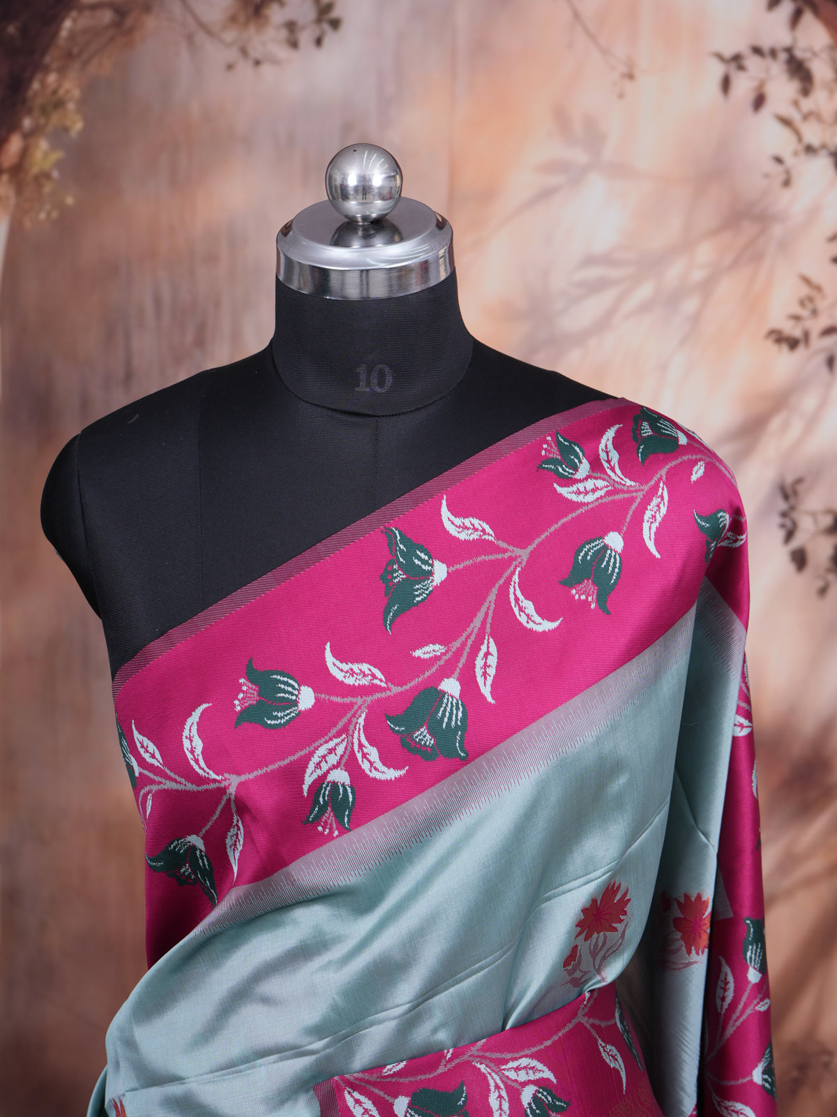 Sky Blue with Magenta Pink Fancy Silk Saree