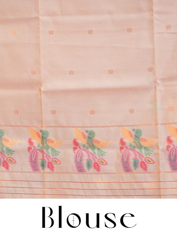 Pink and Cream Fancy Silk Saree