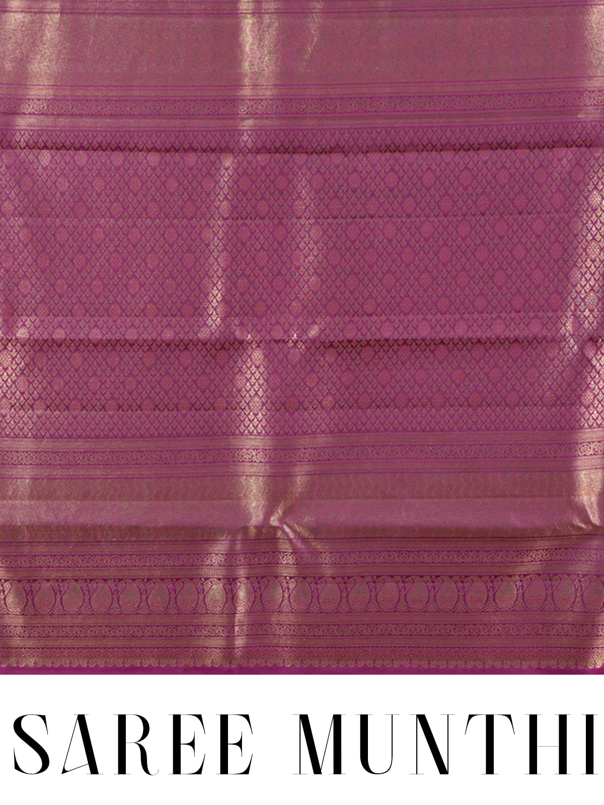 Magenta Purple and Gold Pure Kanchipuram Silk Saree