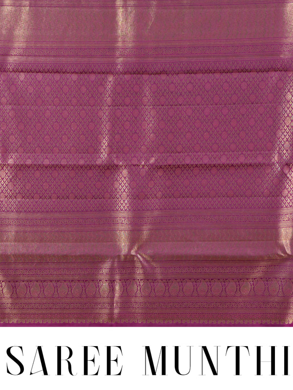 Magenta Purple and Gold Pure Kanchipuram Silk Saree