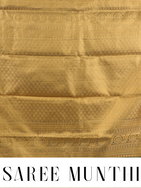 Yellow and Dark Green Kanchipuram Pure Mix Saree