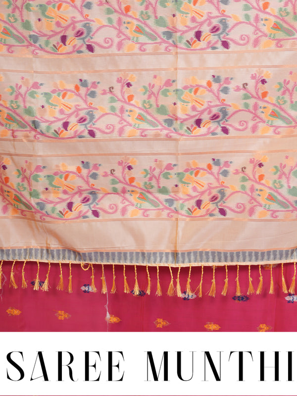 Rani Pink and Cream Fancy Silk Saree