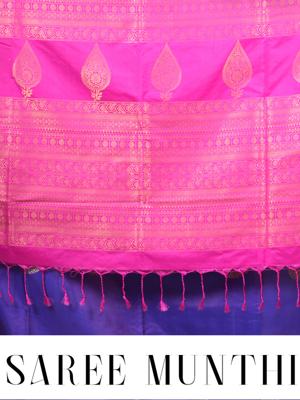 Purple with Pink - Semi Silk Saree