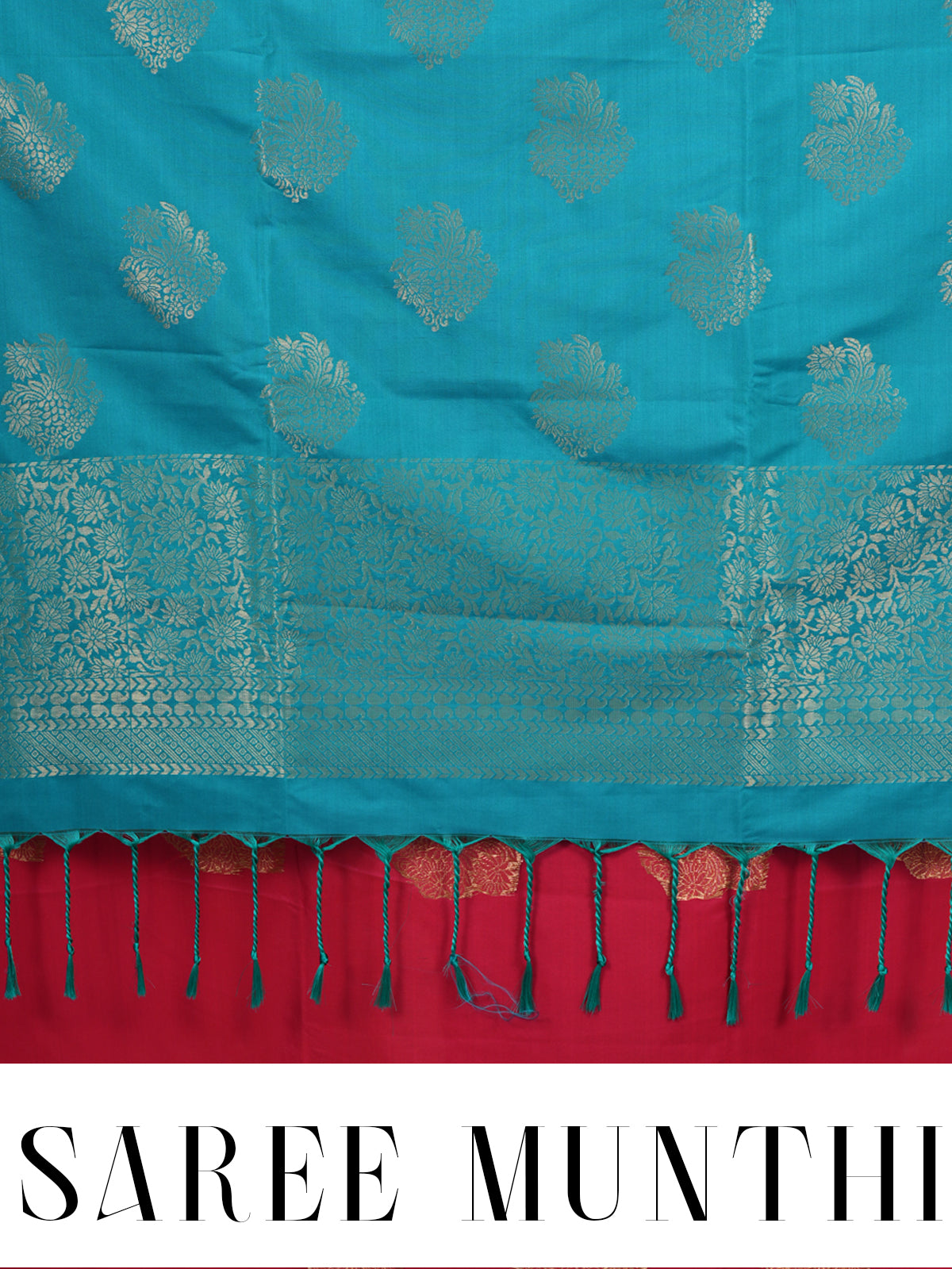 Magenta Pink with Teal Blue  Semi Silk Saree