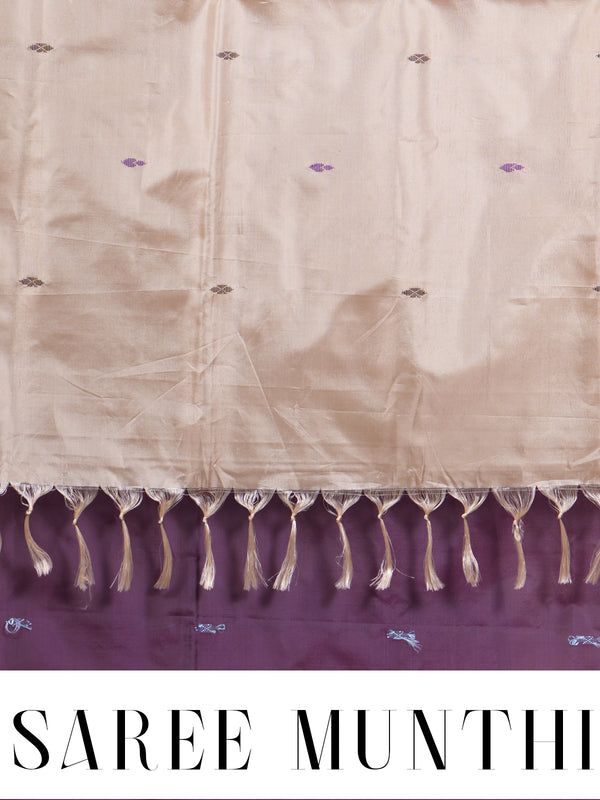 Purple with Beige Vaalai Naar Pattu Saree