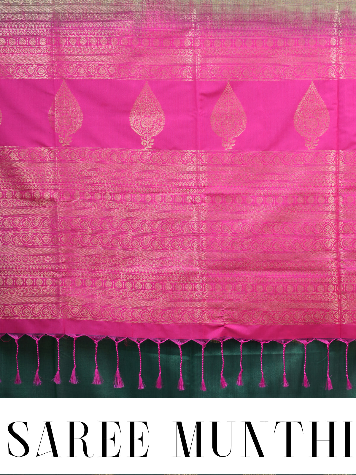 Green with Pink - Semi Silk Saree