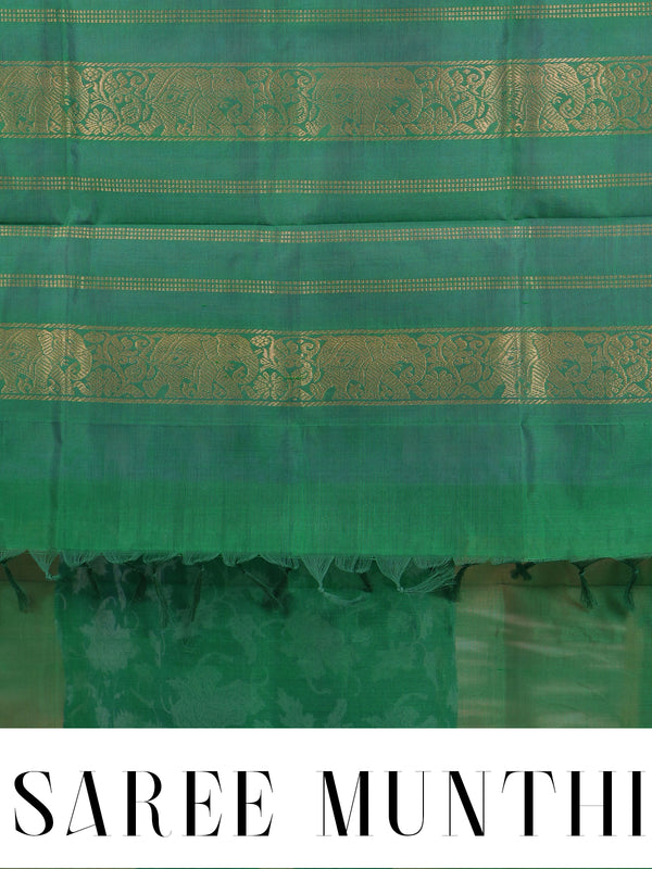 Lavender and Emerald Green Pure Silk Cotton Saree