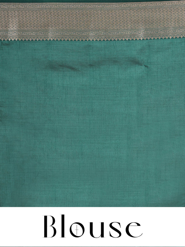 Emerald Green with Antique Gold - Semi Tussar Saree