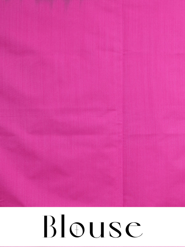 Green with Pink - Semi Silk Saree