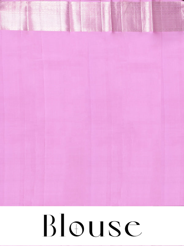 Alluring Wine Purple and Pastel Pink Pure Kanjivaram Silk Saree