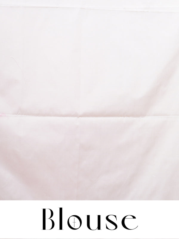 Magenta Pink with Off-White Semi Silk Saree