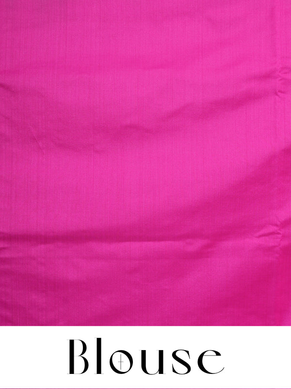Green with Pink - Semi Silk Saree