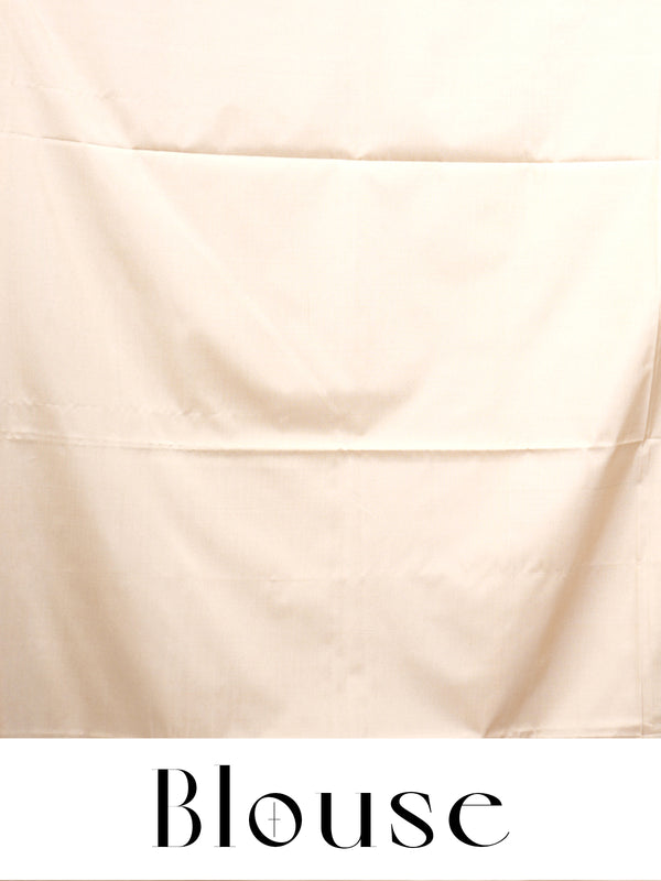 Slate Grey with Creamish Gold Semi Silk Saree