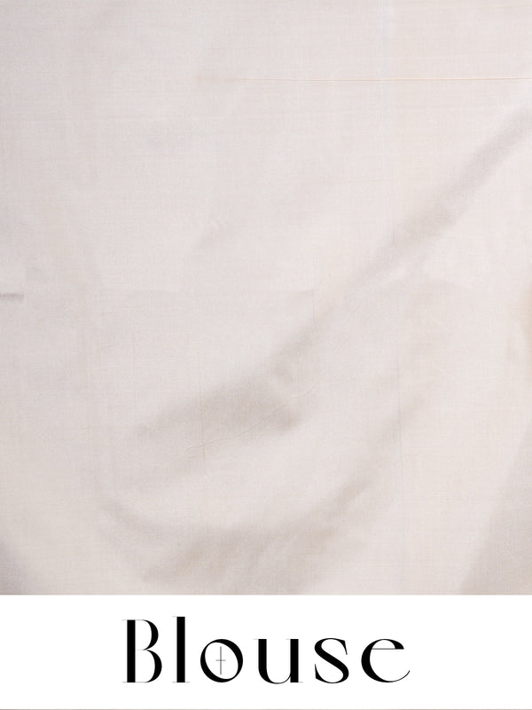 Sky Blue with Cream - Semi Silk Saree