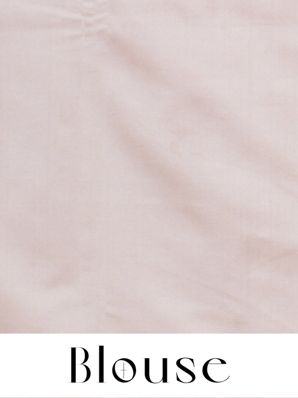 Pink with Cream - Semi Silk Saree