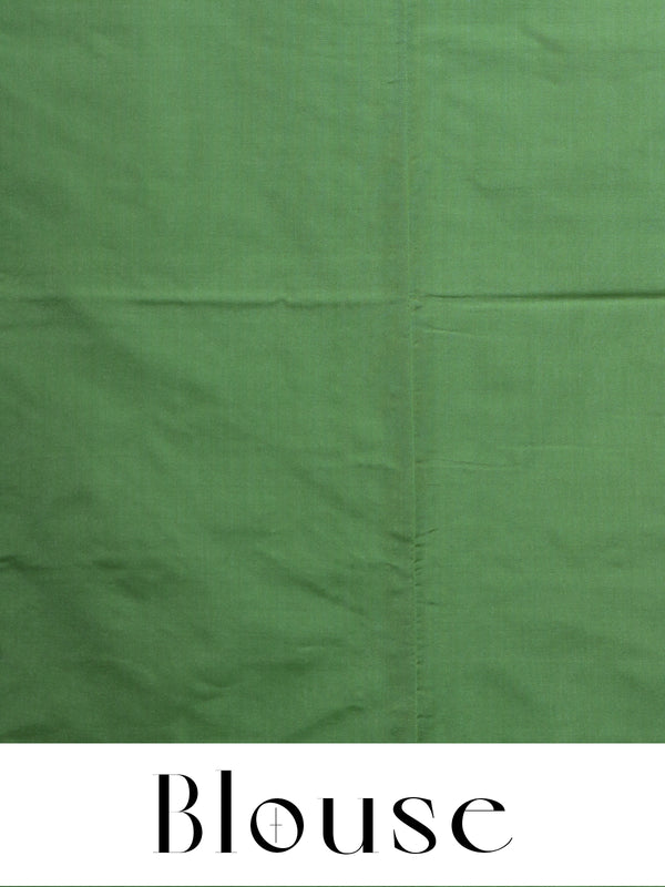 Magenta with Green - Semi Silk Saree