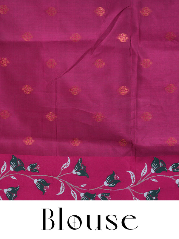 Sky Blue with Magenta Pink Fancy Silk Saree