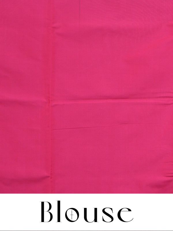 Blue with Pink - Semi Silk Saree