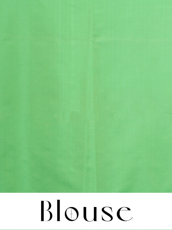 Purple with Light Green - Semi Silk Saree