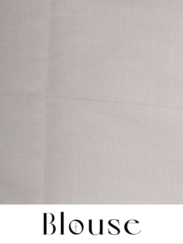 Grey with Cream - Semi Silk Saree