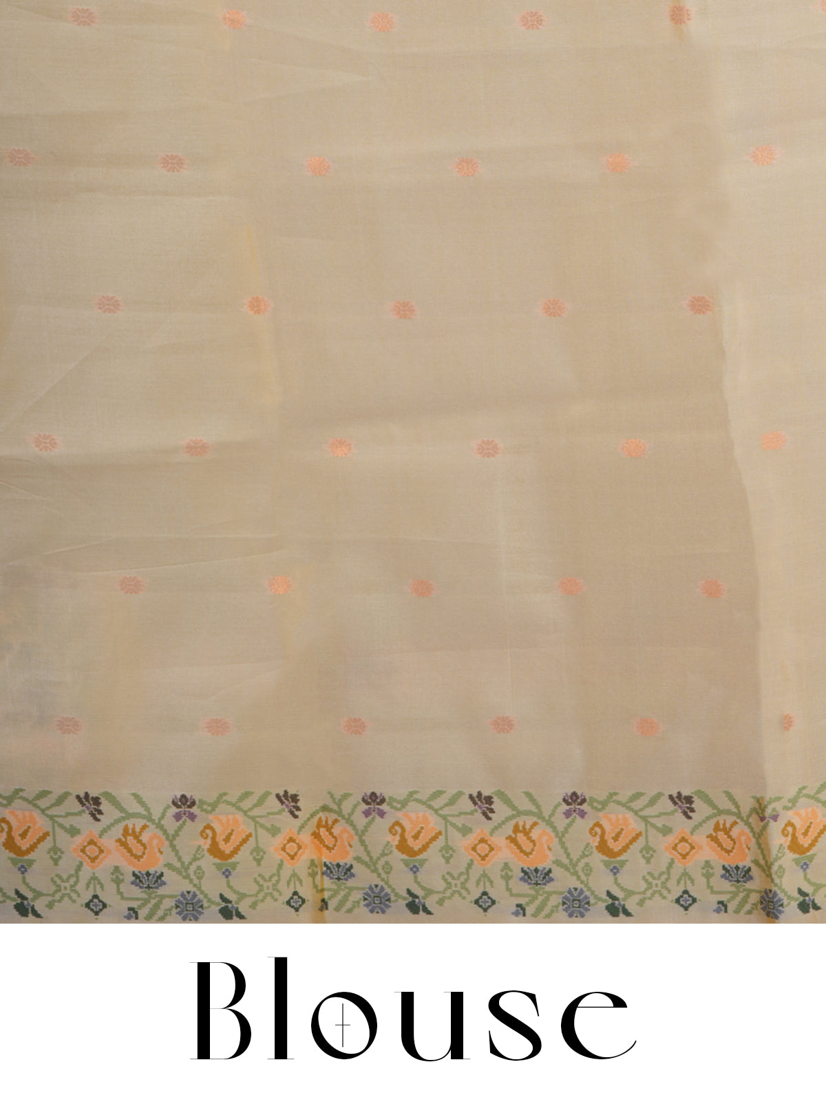 Olive Green with Off-White Cream Fancy Silk Saree