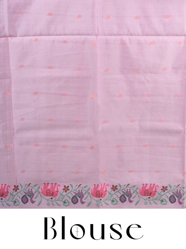 Elegant Moss Green with Lavender Fancy Silk Saree