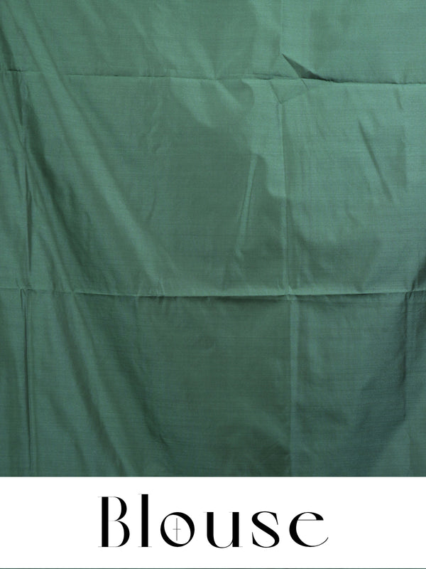 Pink with Dark Green - Semi Silk Saree
