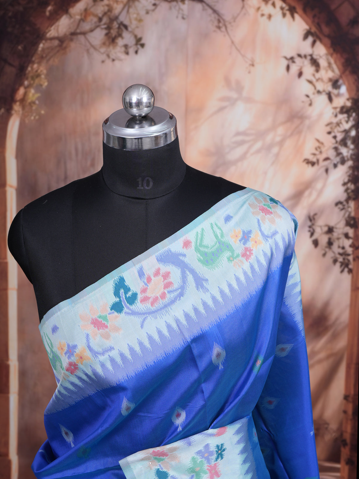 Royal Blue With Sky Blue Fancy Silk Saree