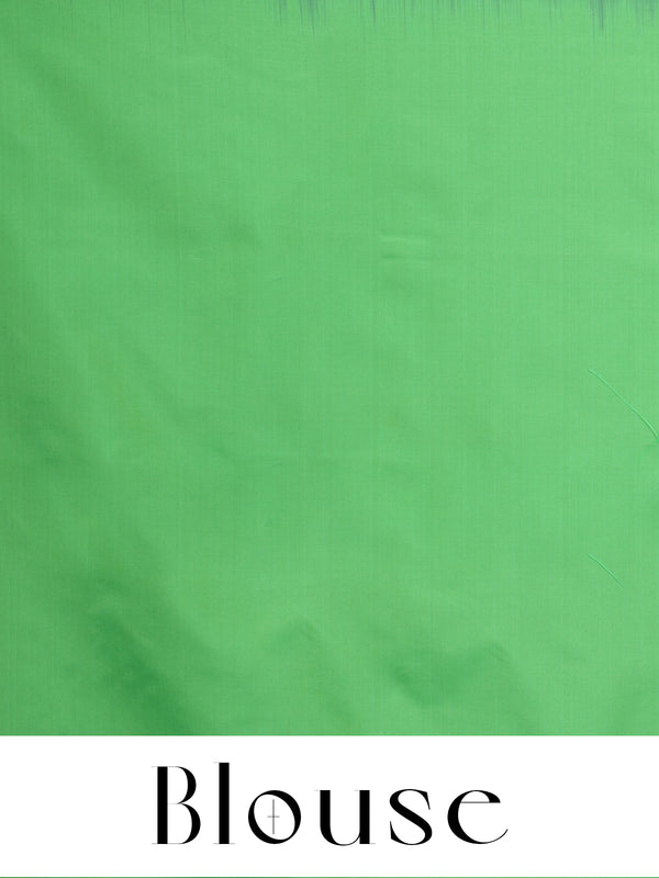 Purple with Light Green - Semi Silk Saree