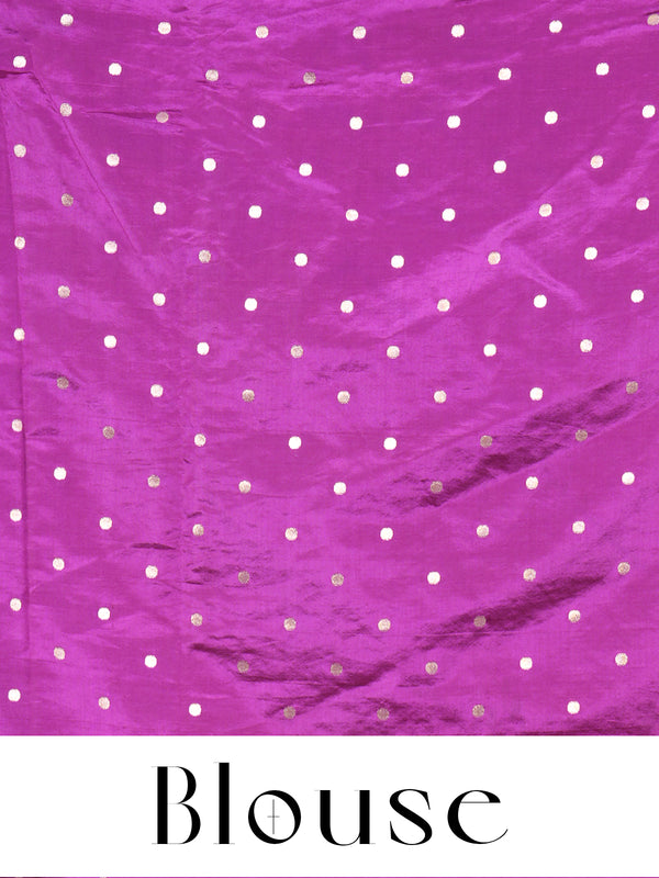 Magenta Purple with Silver Zari - Semi Tussar Saree