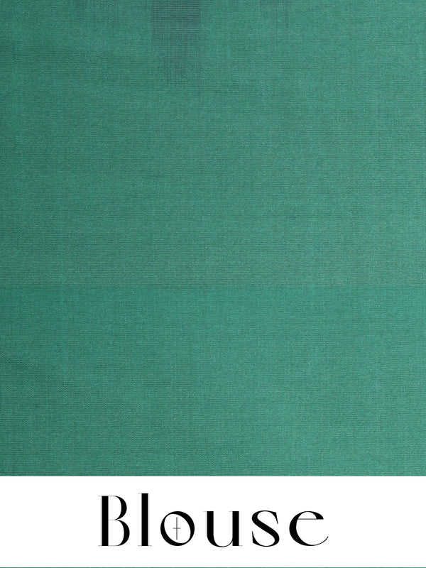 Magenta with Green - Semi Silk Saree