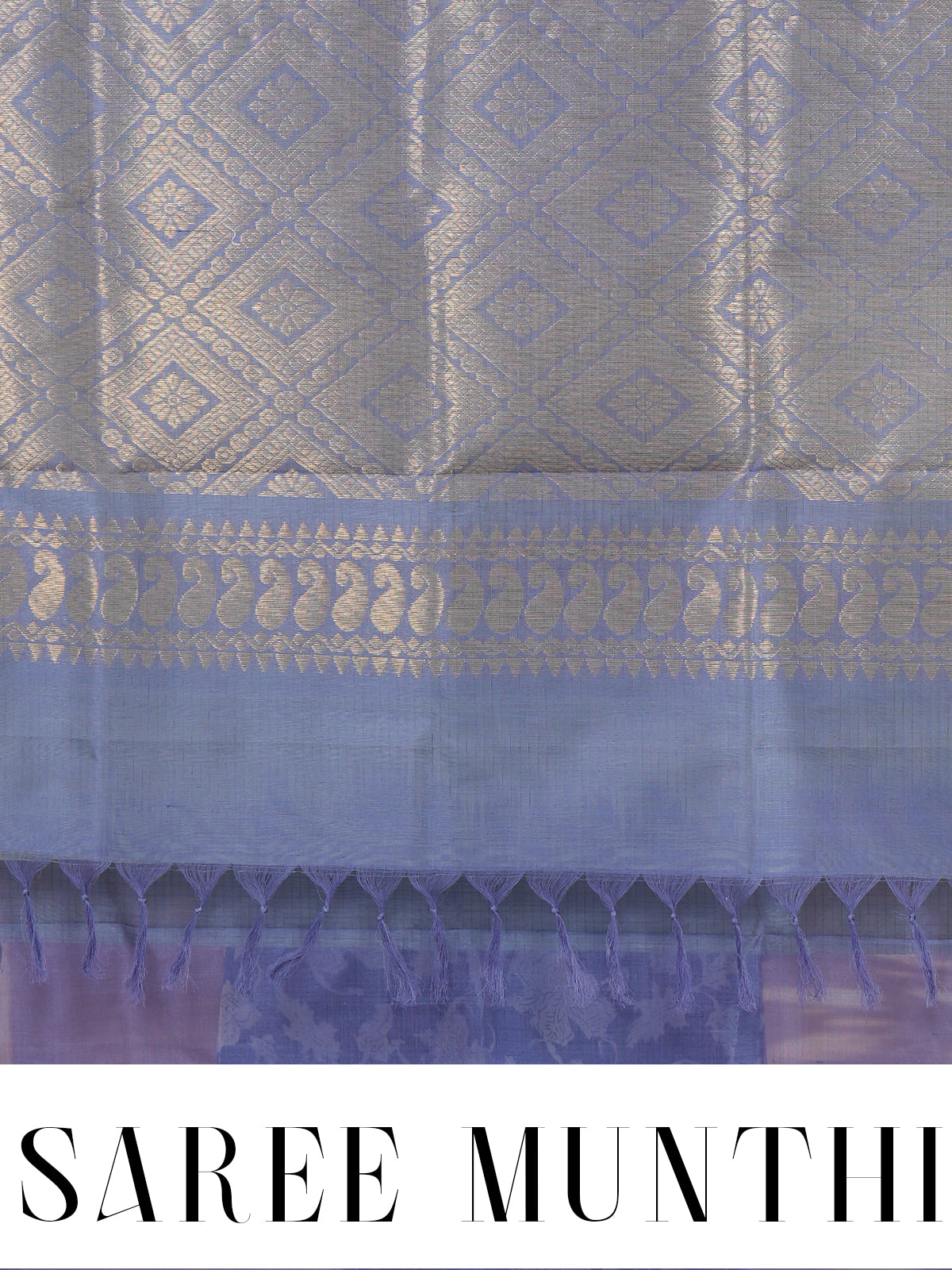 Elegant Pastel Green with Indigo Blue Zari Border Pure Silk Cotton Saree