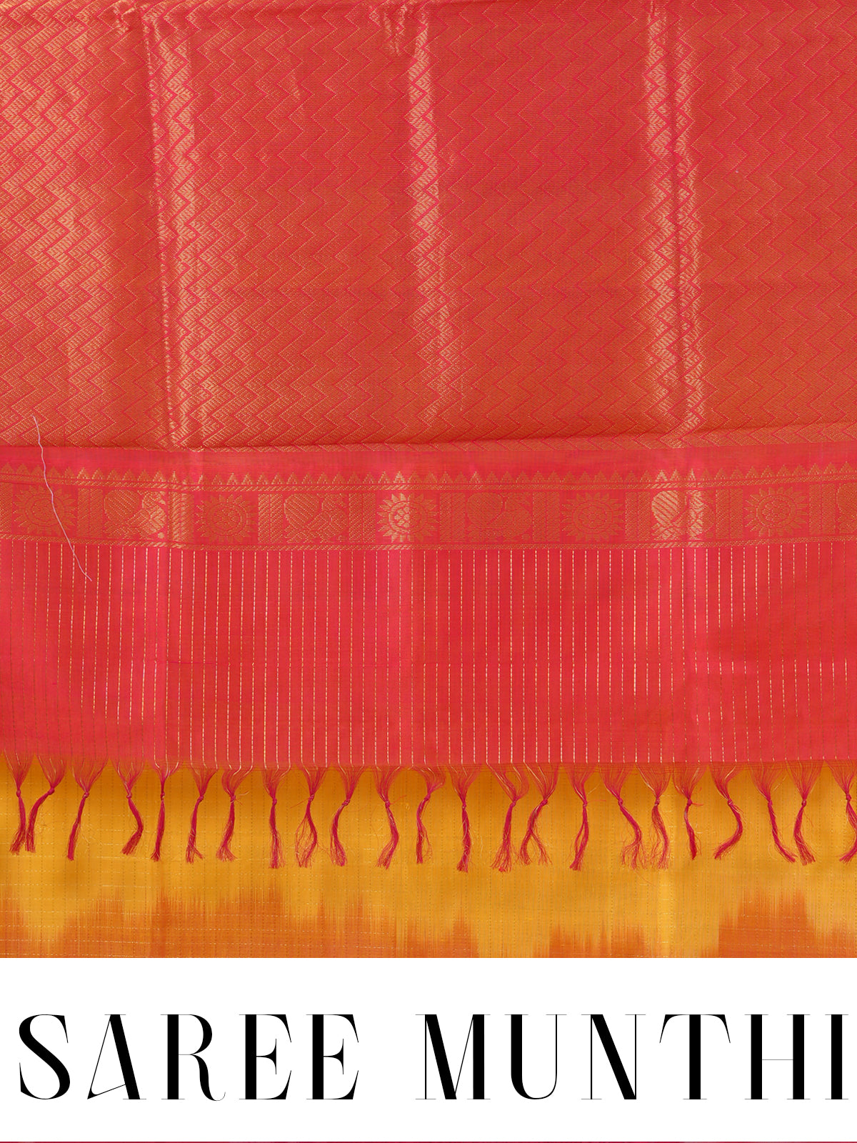 Mustard Yellow and Magenta Pink Pure Silk Cotton Saree