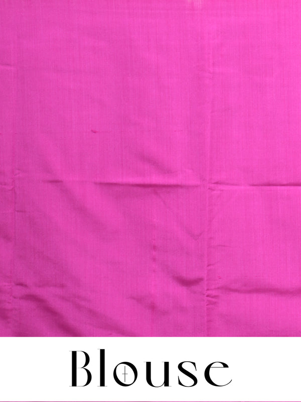 Grey with Pink Semi Silk Saree