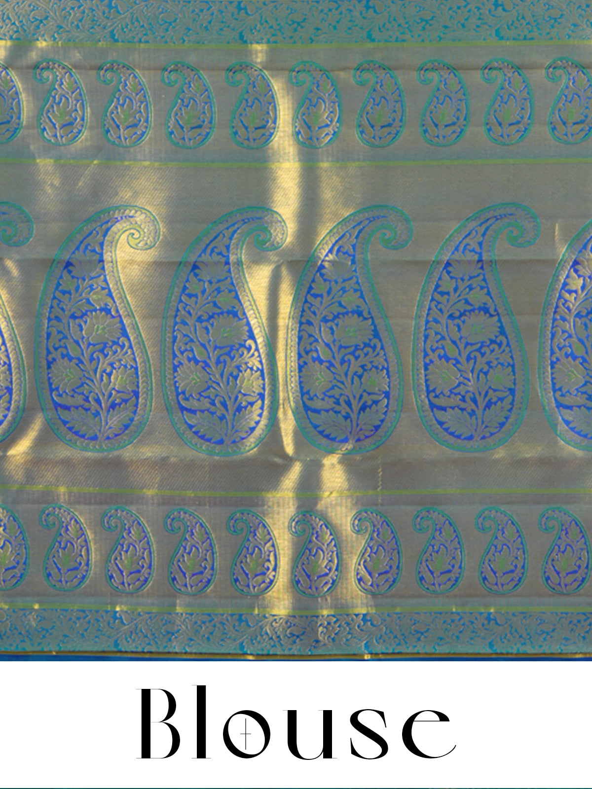 Peacock Blue and Teal Pure Kanchipuram Silk Saree