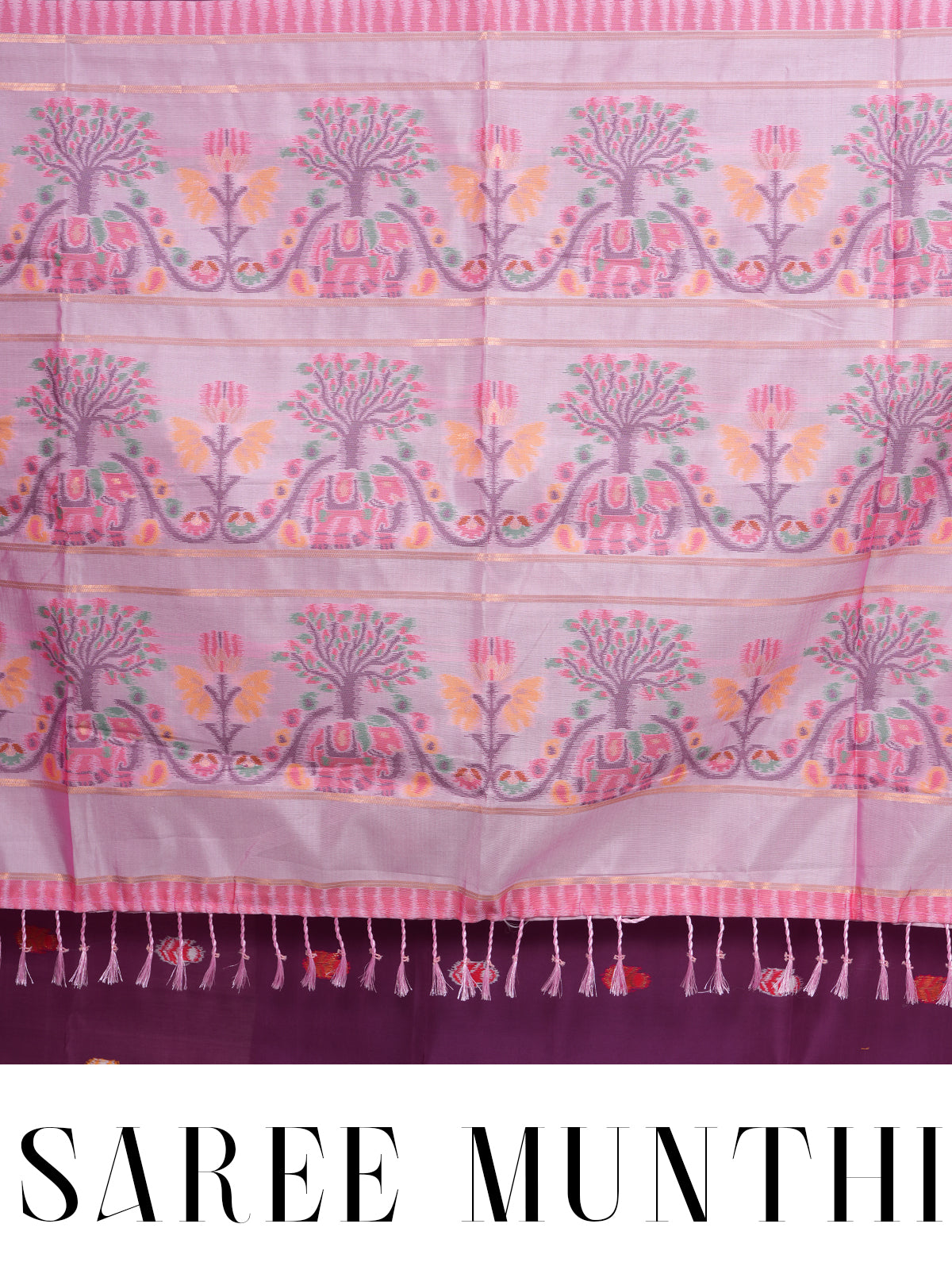 Wine Purple and Pastel Pink Fancy Silk Saree