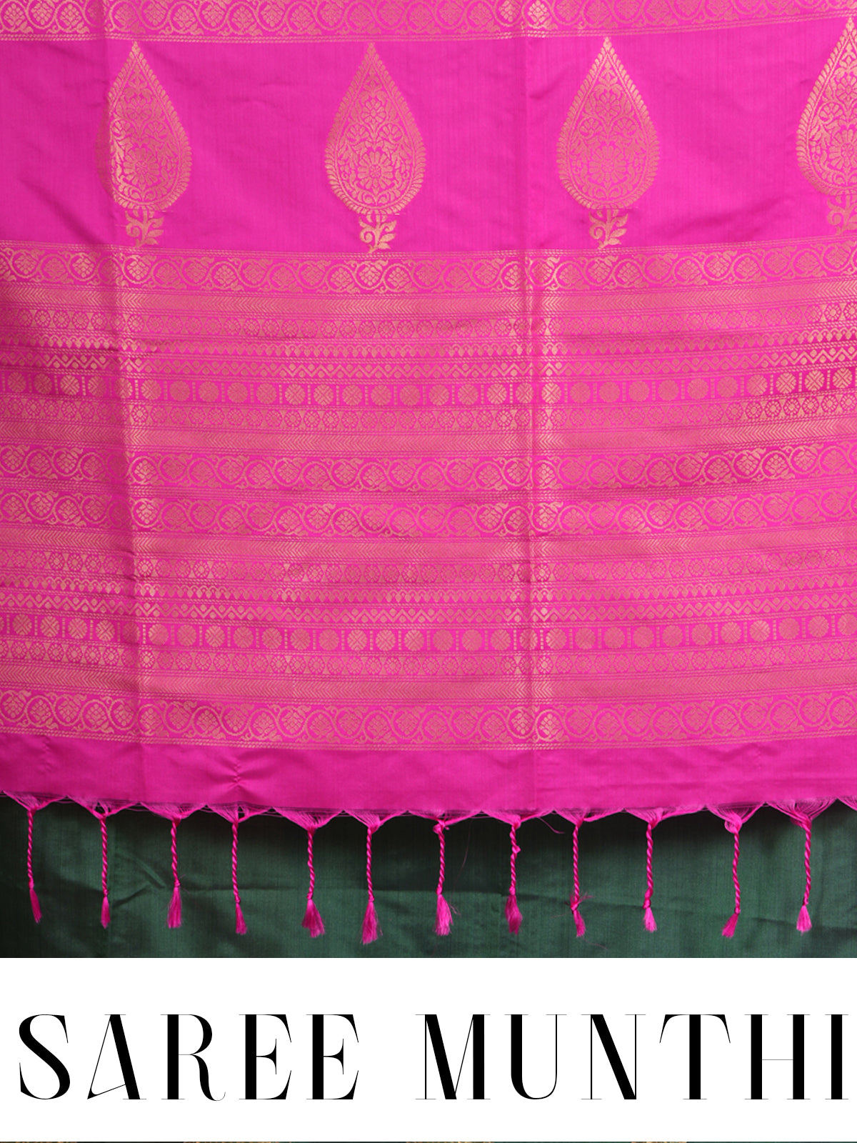 Green with Pink - Semi Silk Saree