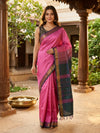 Pink and Teal Green Banana Silk Sarees
