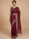 Maroon Semi Raw Silk Saree