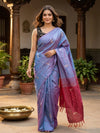 Blue and Rani Pink Banana Silk Sarees