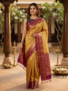 Mustard Gold and Magenta Soft Silk Saree