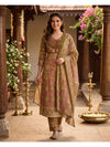 Mehendi Green Ajrakh Print Cotton Kurti Set with Dupatta