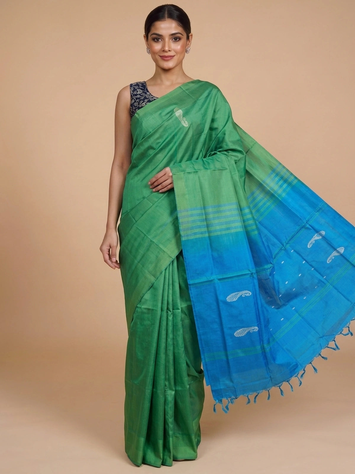 Green and Blue Banana Silk Sarees