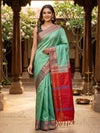 Sea Green and Red Banana Silk Sarees