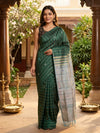 Bottle Green and Silver Banana Silk Sarees