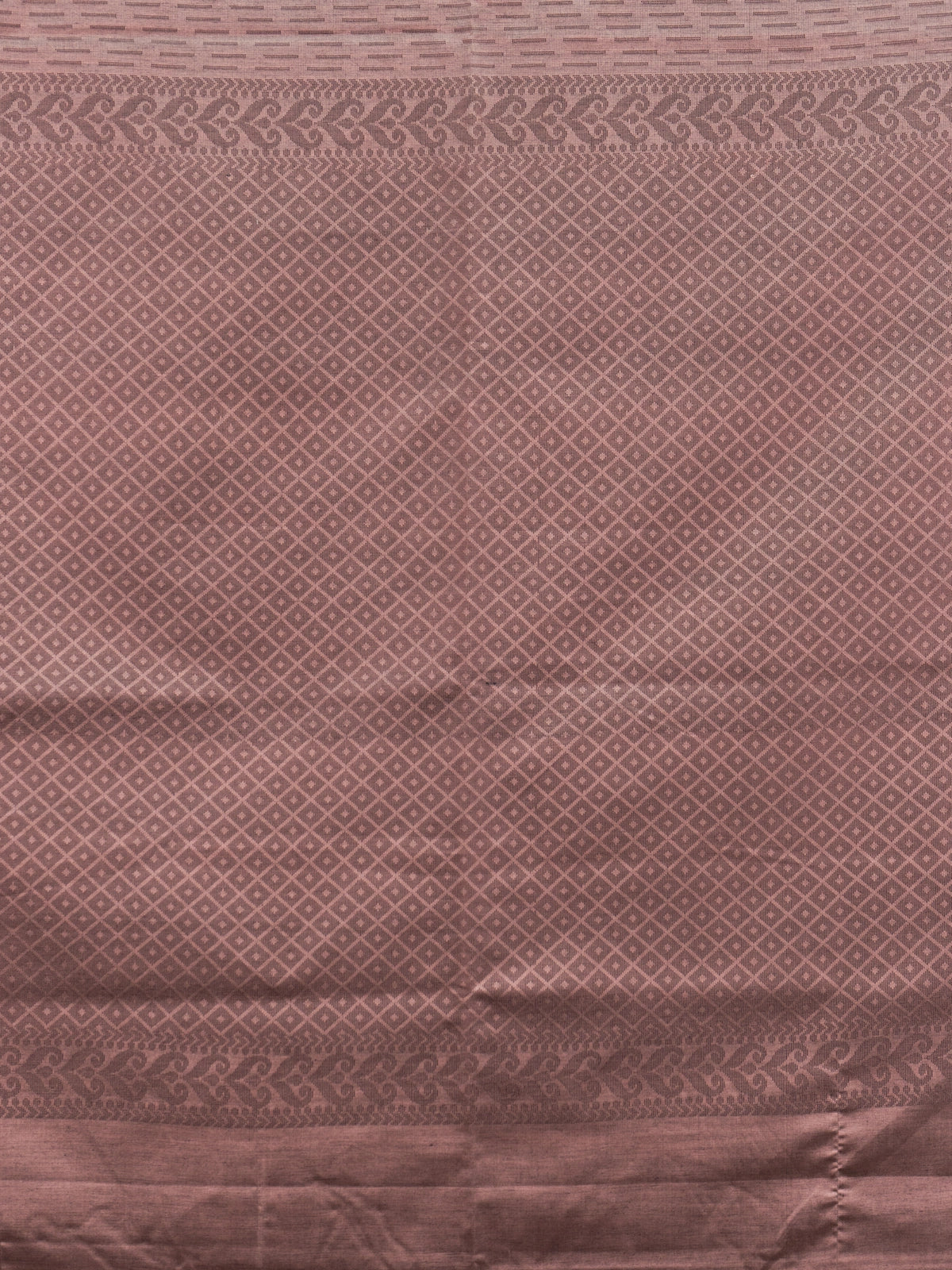 Dusty mauve Kanchipuram Fancy Silk saree with tonal buta motifs and jaali-work pallu