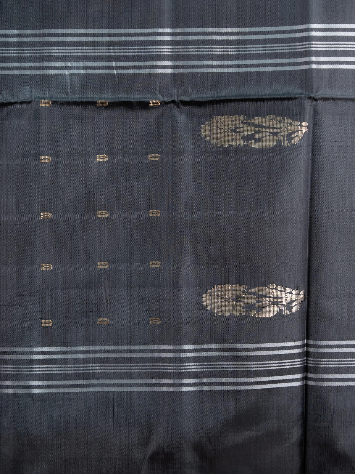 Dusty rose and black banana silk saree with contrast zari pallu and border